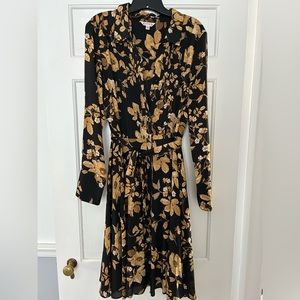 Black/gold shirtdress Nanette EUC size 14